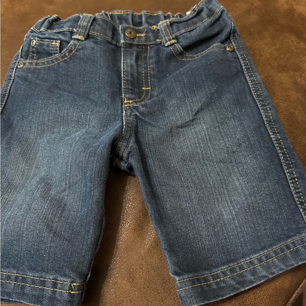 Wrangler Boys Denim Adjustable Waist Shorts 3T Blue Relaxed Fit Cotton